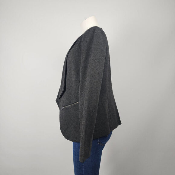 Reitmans Charcoal Grey Waterfall Blazer Size 16 - Picture 5 of 9